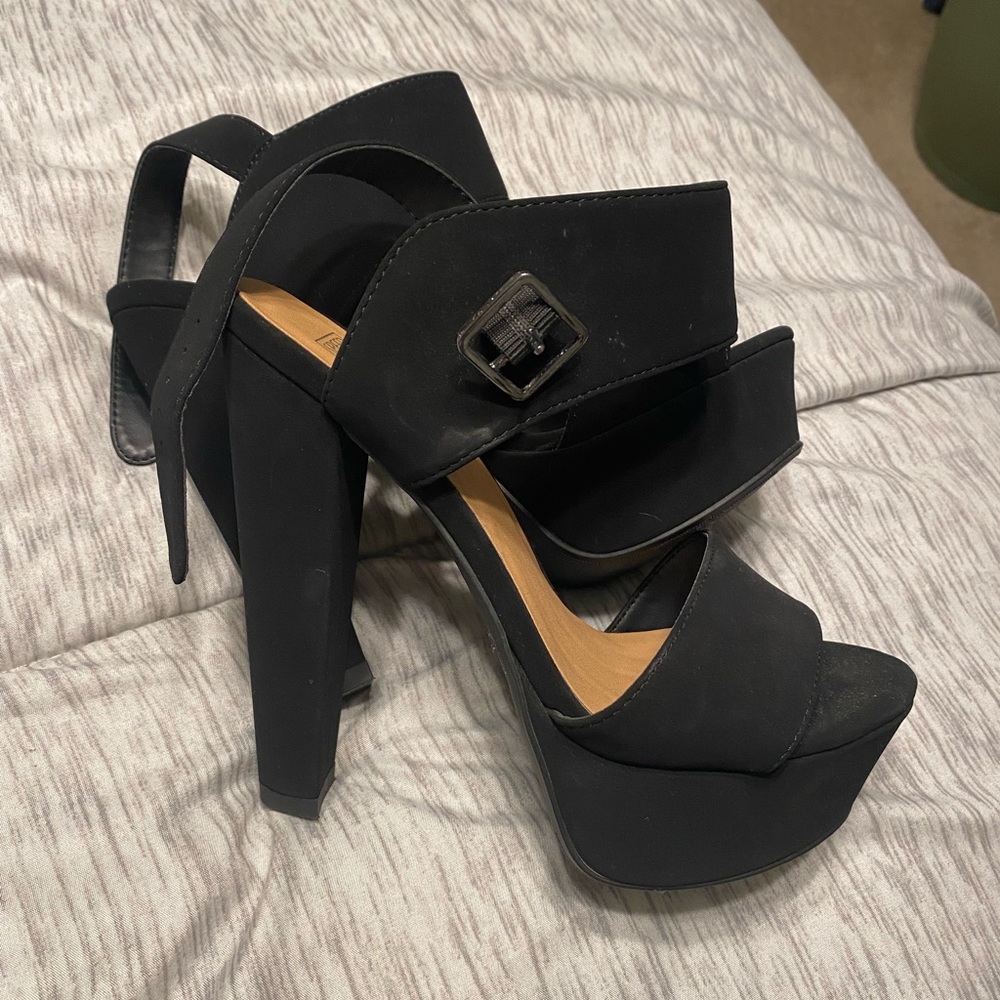 Black platform heels